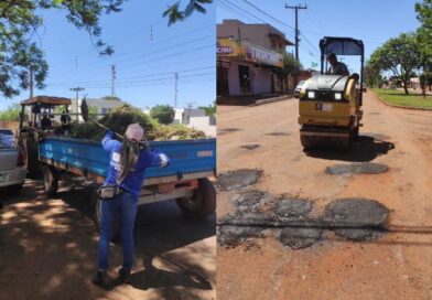Secretaria de Obras realliza operação Tapa-Buraco e Limpeza na região central, na avenida Jofre de Araújo