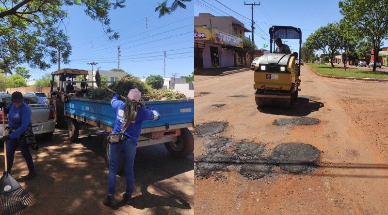 Secretaria de Obras realliza operação Tapa-Buraco e Limpeza na região central, na avenida Jofre de Araújo