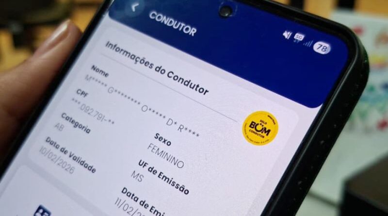 Detran-MS orienta sobre renovação automática da CNH para Bom Condutor e como solicitar a versão impressa
