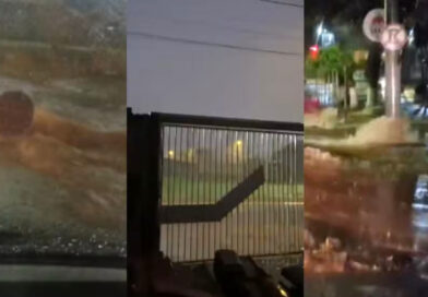 Tempestade com granizo e ventos fortes deixa ruas alagadas na Capital