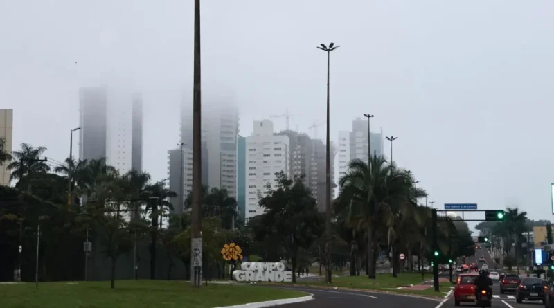 Frente fria avança em MS e sensação térmica cai para 9,3°C em Campo Grande